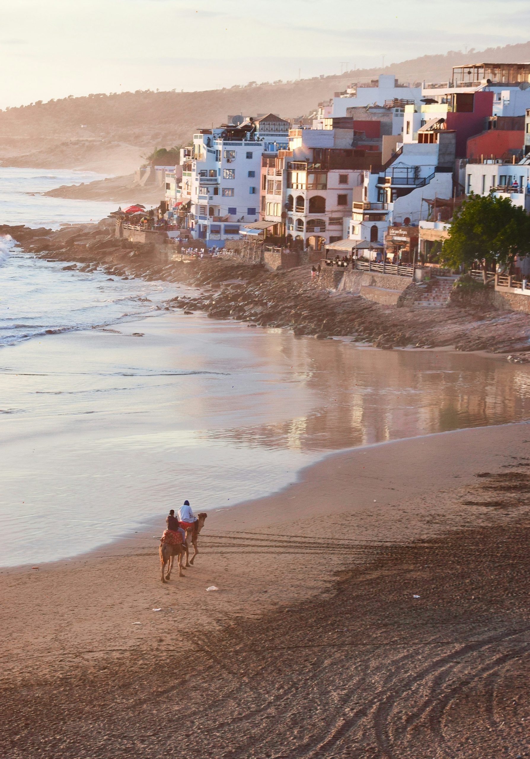 Taghazout village and its Atlantic coastline in Morocco